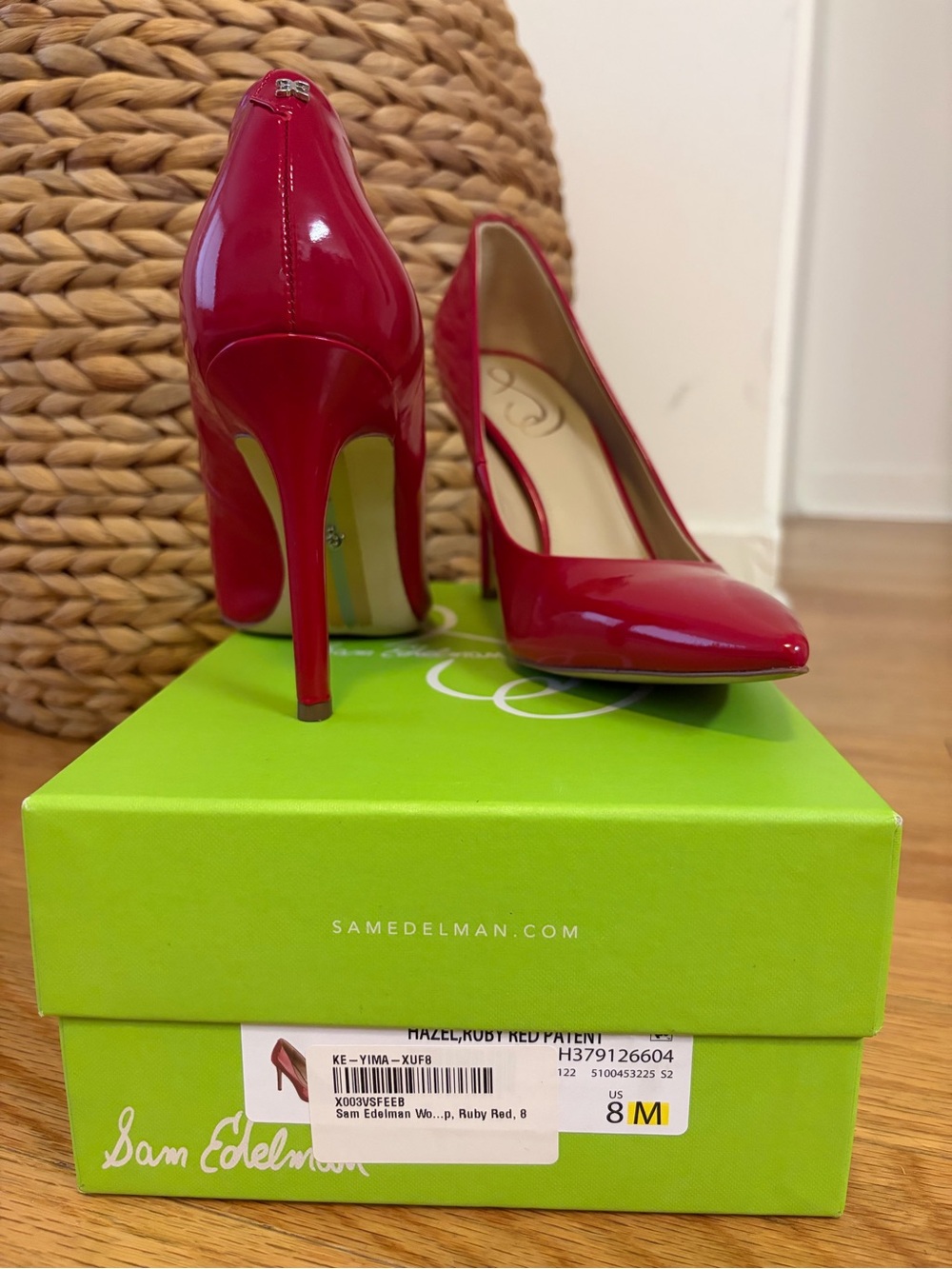 Sam Edelman Ruby Red Patent Pointed-Toe Stiletto Pumps